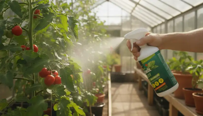 Gesunde Tomaten im Gewächshaus